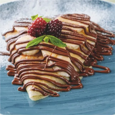 Блины с бананом и нутеллой